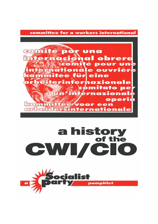 A History of the CWI - Pamphlet